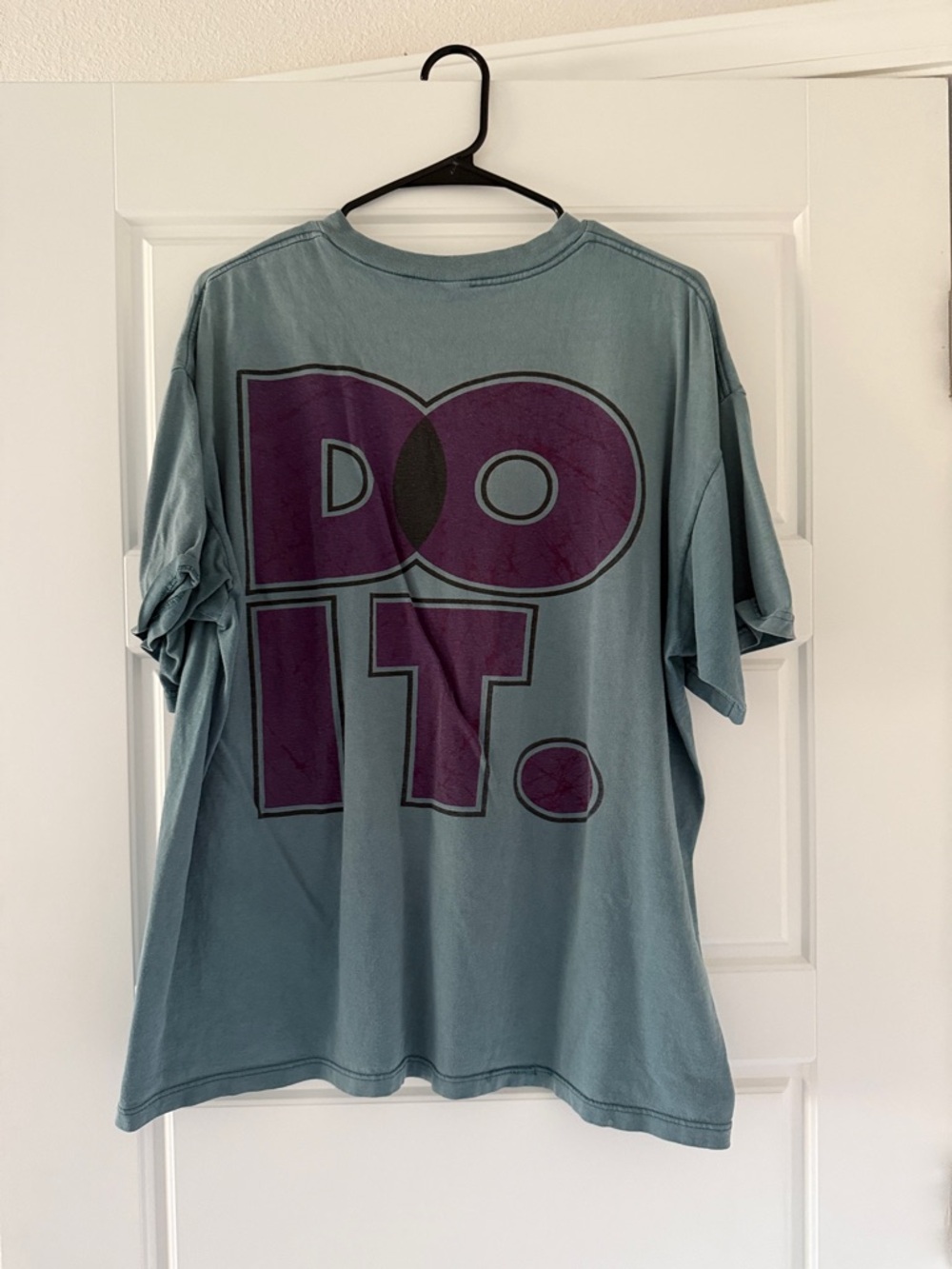 Do It Graphic Tee - Teal with Purple Print